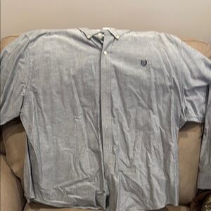 Chaps Gray Casual Button Down Shirt